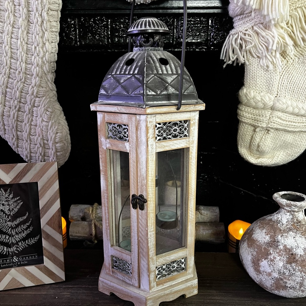 Rustic Cream and Gray Bohemian Lantern